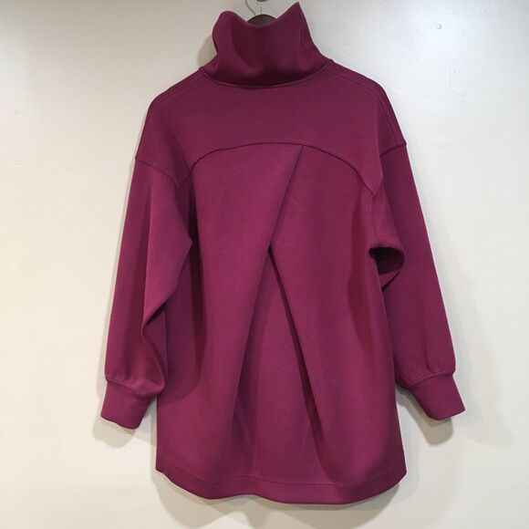 Lululemon Womens 6 Sweatshirt Top Funnel Neck Crossover Back Pink Berry Pocket - Picture 6 of 12